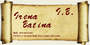 Irena Batina vizit kartica